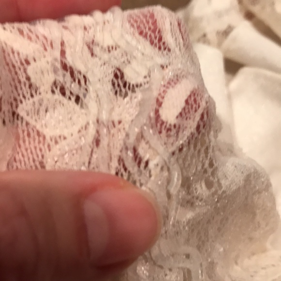 Flexees M ivory shapewear shaper slimming panty lined satin lace trim skirt - Picture 5 of 12